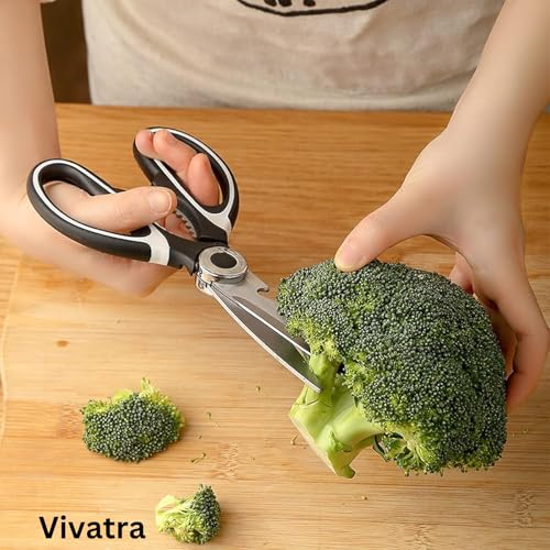 Vivatra Home & Kitchen Multi-Function Meat Cutting Scissor, Black and Silver Color, Medium Size (21 x 9 cm) - Image 5