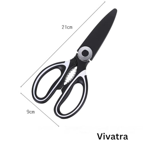 Vivatra Home & Kitchen Multi-Function Meat Cutting Scissor, Black and Silver Color, Medium Size (21 x 9 cm) - Image 3