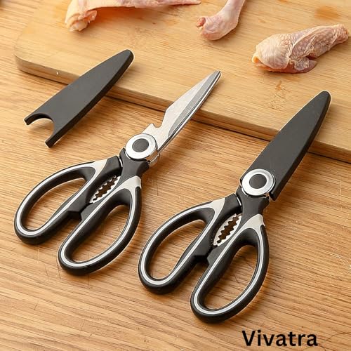 Vivatra Home & Kitchen Multi-Function Meat Cutting Scissor, Black and Silver Color, Medium Size (21 x 9 cm) - Image 4