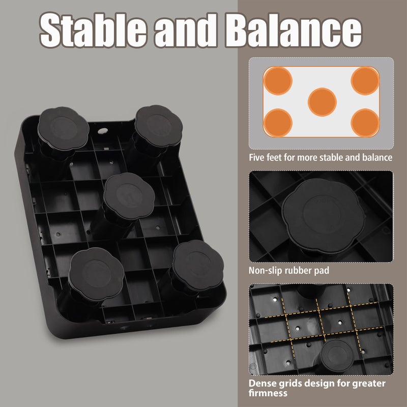 CHIKILLA Adjustable Step Stool for Bedside High Beds, Glow in the Dark Bed Steps for Adults Elderly, 650LBS Heavy Duty Non-Slip Safety Platform for Car, Bathtub, Kitchen, 3 Height Settings 3.7"-5.9" - Image 3
