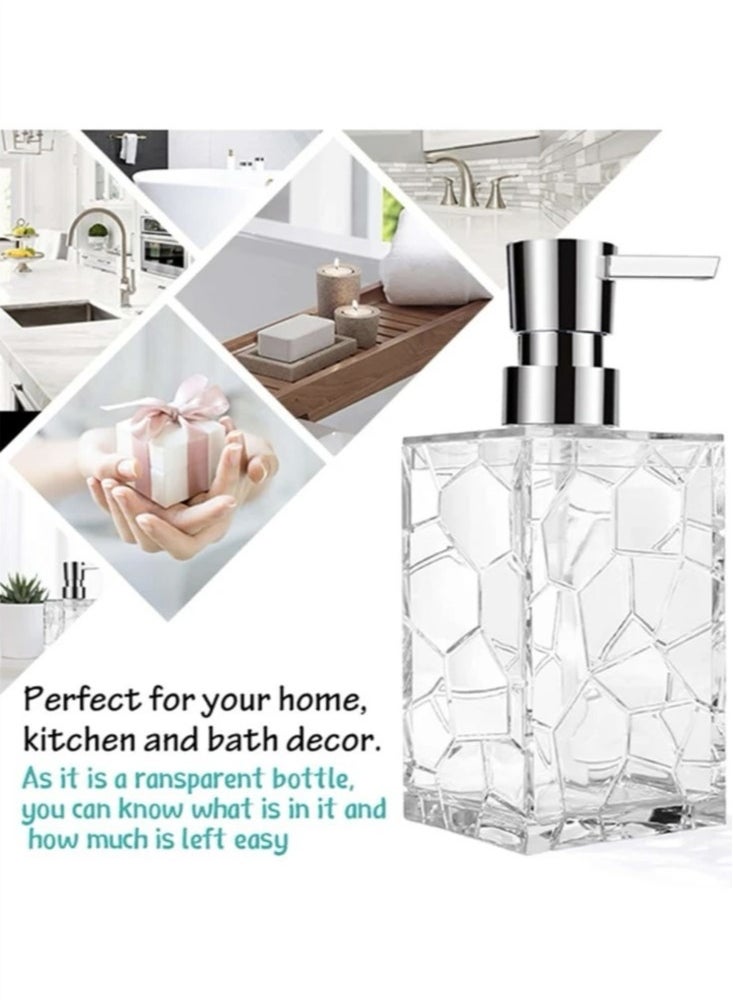 Kutis 1-Piece 320ml Soap Dispenser Clear Plastic Shower Gel Bottle For Bathroom 16x6.6x6.6 Centimeter  - Image 4