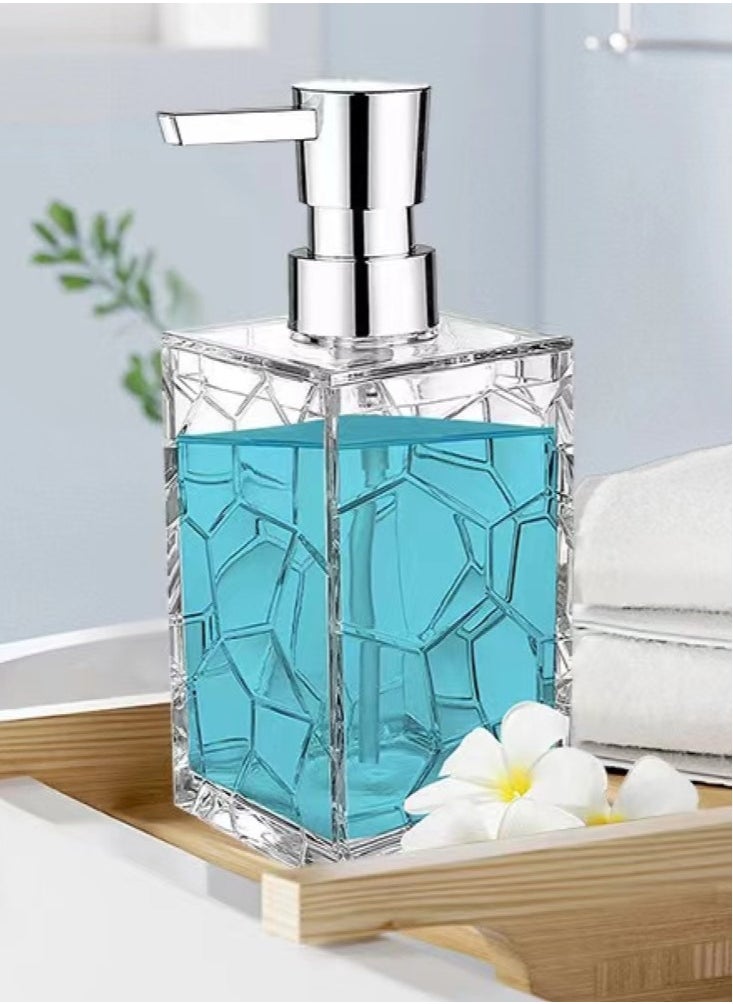 Kutis 1-Piece 320ml Soap Dispenser Clear Plastic Shower Gel Bottle For Bathroom 16x6.6x6.6 Centimeter  - Image 1