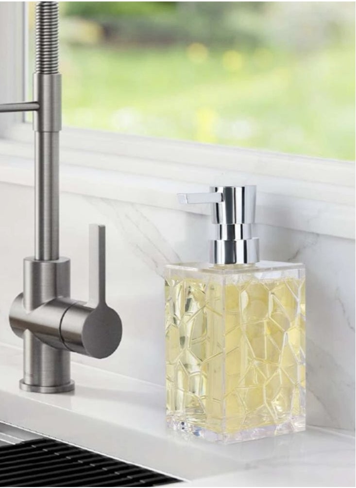 Kutis 1-Piece 320ml Soap Dispenser Clear Plastic Shower Gel Bottle For Bathroom 16x6.6x6.6 Centimeter  - Image 3