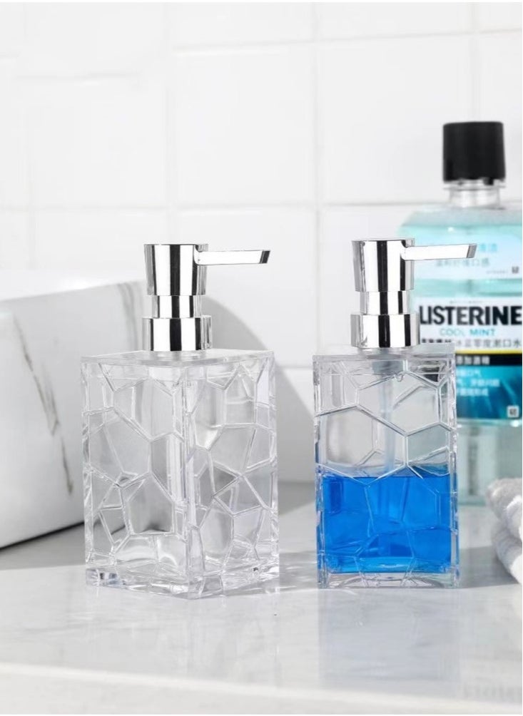 Kutis 1-Piece 320ml Soap Dispenser Clear Plastic Shower Gel Bottle For Bathroom 16x6.6x6.6 Centimeter  - Image 2