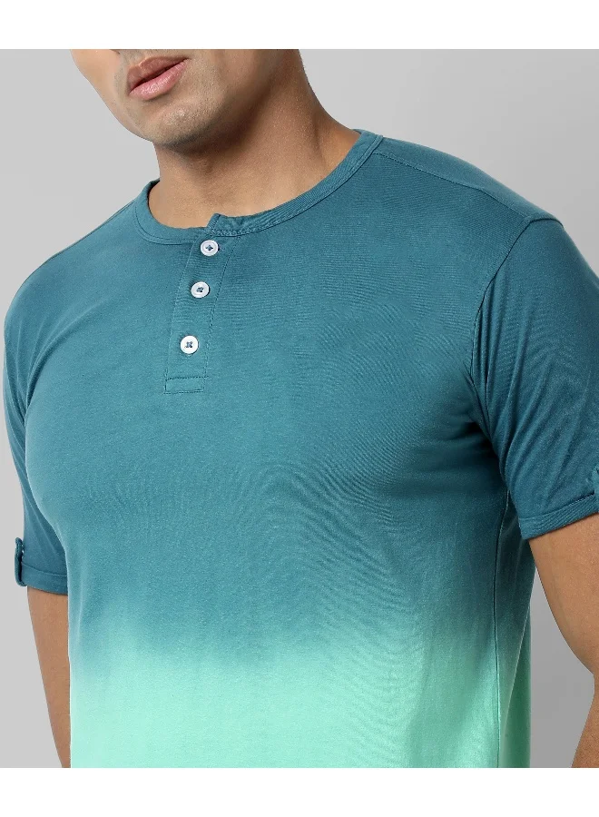 Campus Sutra Men's Multicolour Colourblocked Regular Fit Casual T-Shirt