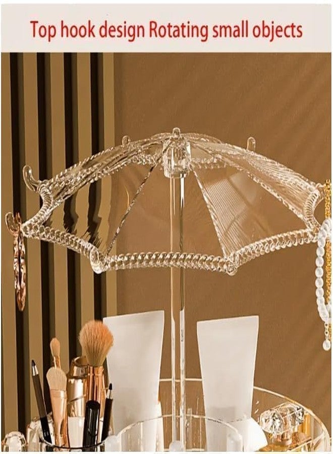 MVM Enterprise Umbrella Shaped Dust-proof Cover Transparent 360 Rotating Cosmetic Storage Rack With Large Capacity For Makeup And Skincare Products for makeup, lipstick, ring, necklace (Pack Of 1) - Image 5