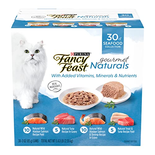 Fancy Feast Purina Fancy Feast Wet Cat Food Variety Pack Gourmet Naturals Seafood - (Pack of 30) 3 oz. Cans - Image 1