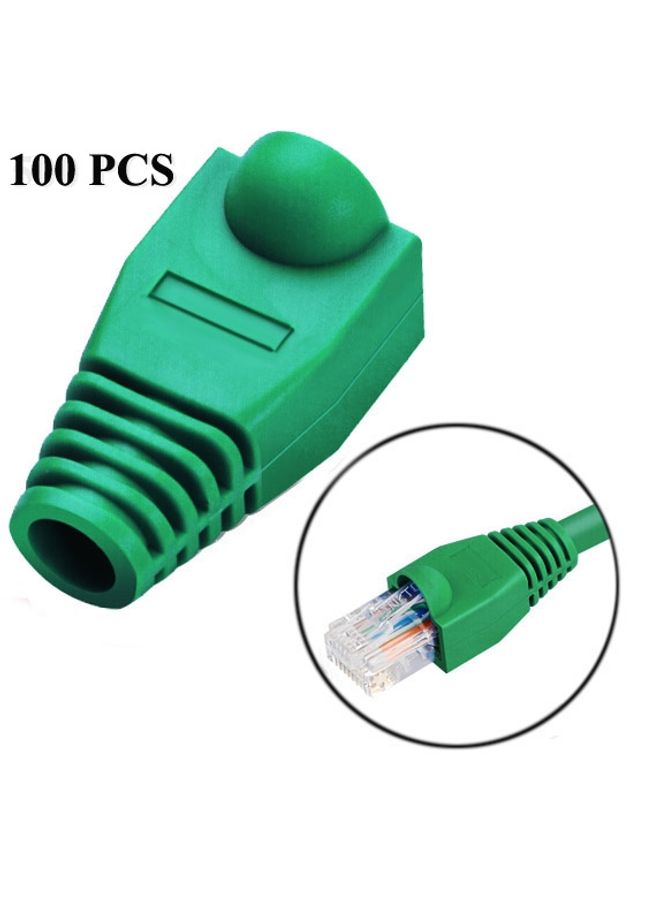 BURAQ Network Cable Boots Cap Cover for RJ45, Green (100 pcs in one packaging , the price is for 100 pcs)(Green) - Image 1