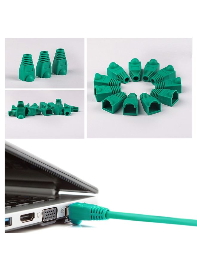 BURAQ Network Cable Boots Cap Cover for RJ45, Green (100 pcs in one packaging , the price is for 100 pcs)(Green) - Image 2