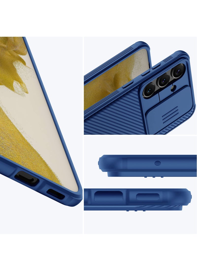 For Samsung Galaxy A-55 5G Case TPU Shockproof Bumper, Camera Lens Protection Slide Cover Phone Case, Anti-Fingerprint Slim Fit Mobile Back Cover