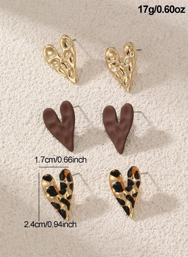 Take Two  Set of 3 - Heart-Shaped Earrings for Women | Best Price UAE