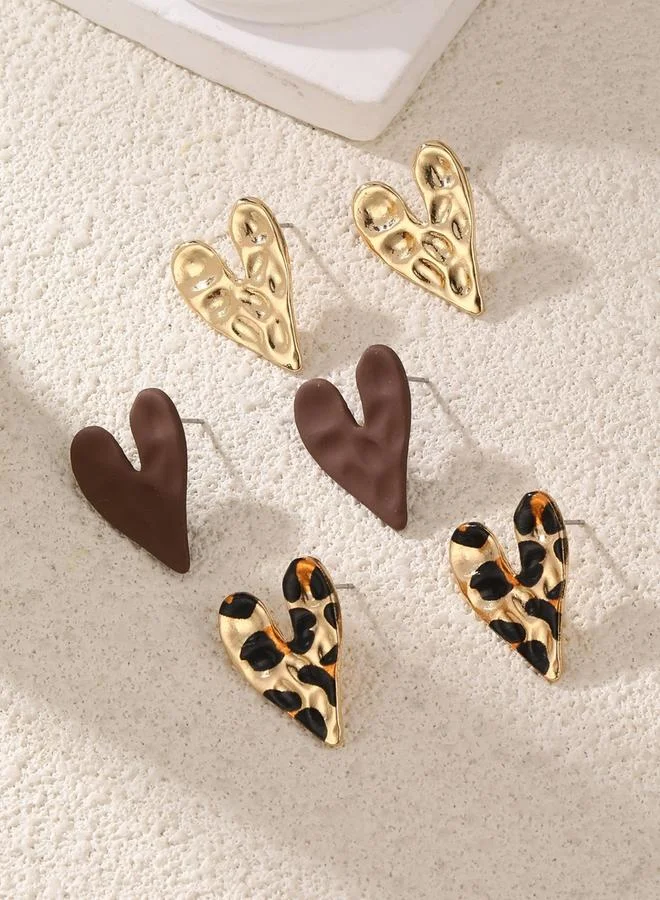 Take Two Set of 3 - Heart-Shaped Earrings