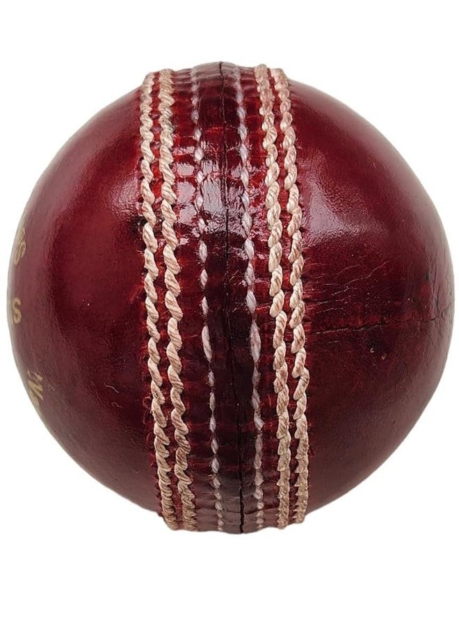 STRIVE FIT Sports Super Text Leather Cricket Ball Four Piece Club Size Cricket Ball Match Cricket Practice Ball (Club Ball - Red/White) - Image 3