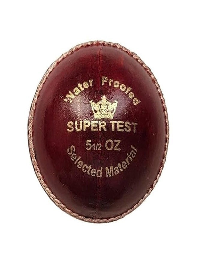 STRIVE FIT Sports Super Text Leather Cricket Ball Four Piece Club Size Cricket Ball Match Cricket Practice Ball (Club Ball - Red/White) - Image 2