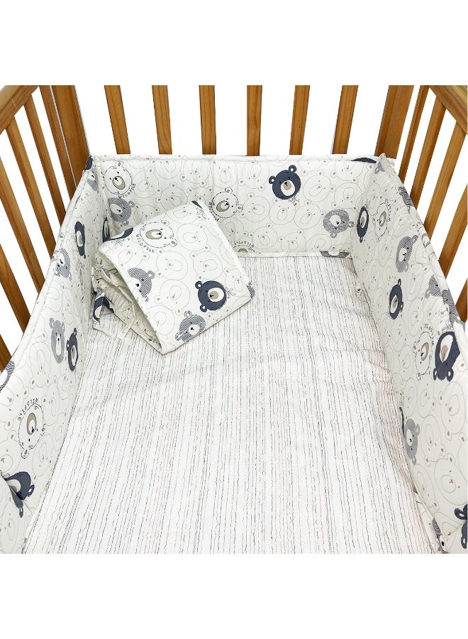 GUDOO Cot Bumper, Crib Bumper, Breathable Mesh Cot Liner, Crib Rail Cover, Baby Boys Girls Nursery Breathable Crib Bed Liner Bumper Baby Crib Rail Cover Protector Guard Padded Cot Rail Wrap for Side Front Rails - Image 2
