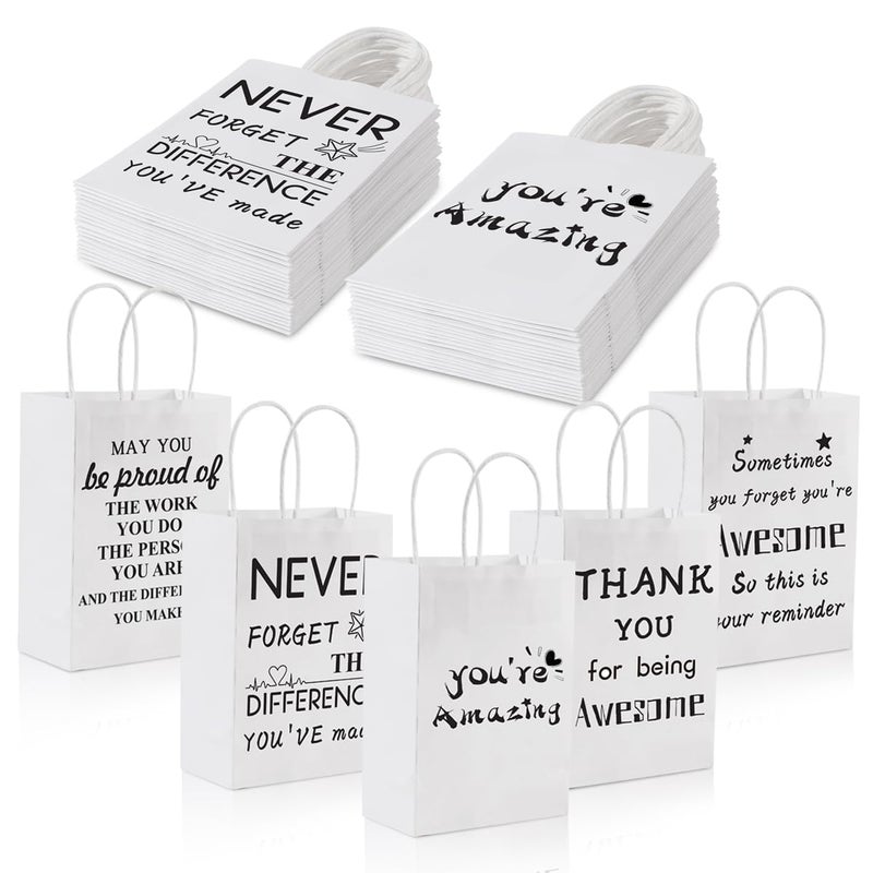 BHHQHH 30 Pcs Employee Appreciation Gift Bags Thank You Gift Bags Small Goody Treat Bag with Handle for CNA Week Coworkers Teachers Staff Volunteer(8.3 * 5.9 * 3.15 Inch) - Image 1