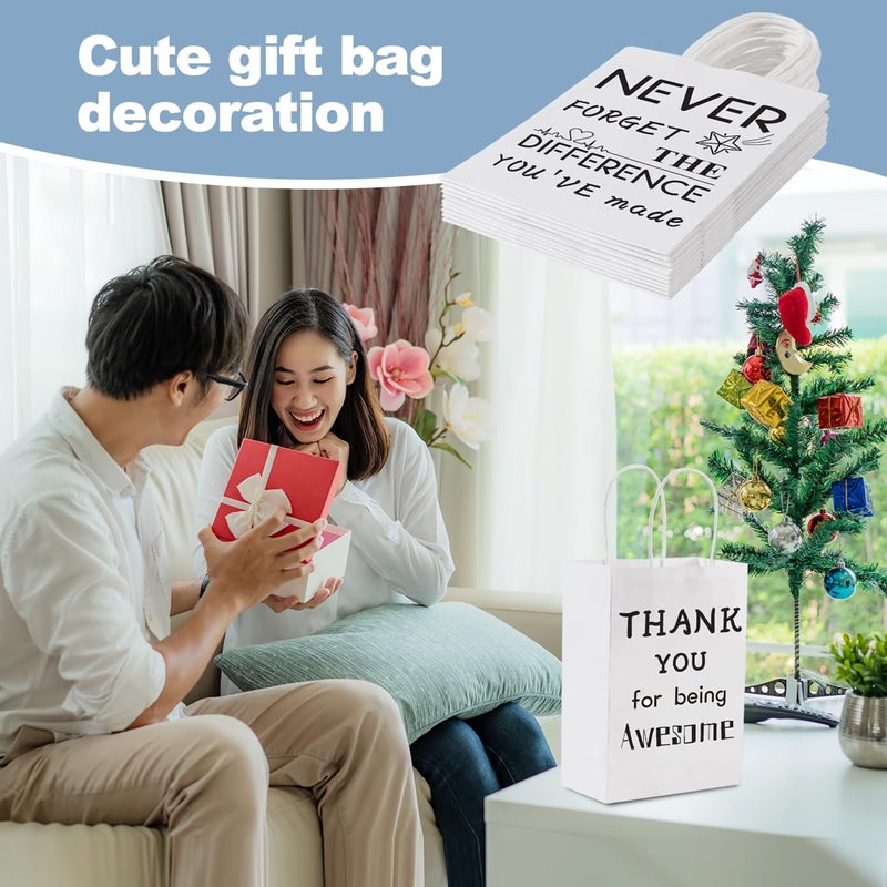 BHHQHH 30 Pcs Employee Appreciation Gift Bags Thank You Gift Bags Small Goody Treat Bag with Handle for CNA Week Coworkers Teachers Staff Volunteer(8.3 * 5.9 * 3.15 Inch) - Image 4