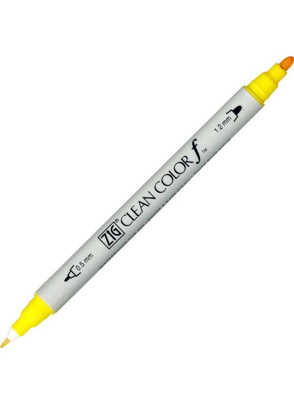 Zig Clean Color Double Felt Tip Yellow Pen 