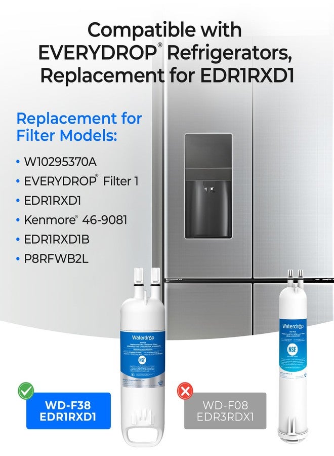 ووتر دروب فلتر مياه بديل من Waterdrop طراز EDR1RXD1 لفلتر Everydrop® 1، وWhirlpool® W10295370A، وEDR1RXD1B، وP8RFWB2L، وP4RFWB، وWD-F38، وKenmore® 46-9081، و46-9930، عبوة من قطعتين - Image 2