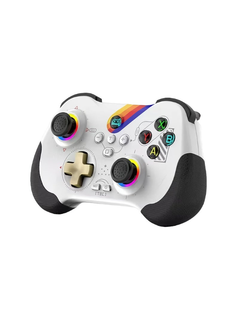 Z01 Wireless Game Controller, Bluetooth 6 Axis Motion Sensor Gamepad, Portable Cloud Controller Remote Joystick, Programmable Hall Joystick For Android, iOS, Switch, Steam, PS3 PS4, Pc, (Star White) - Image 1