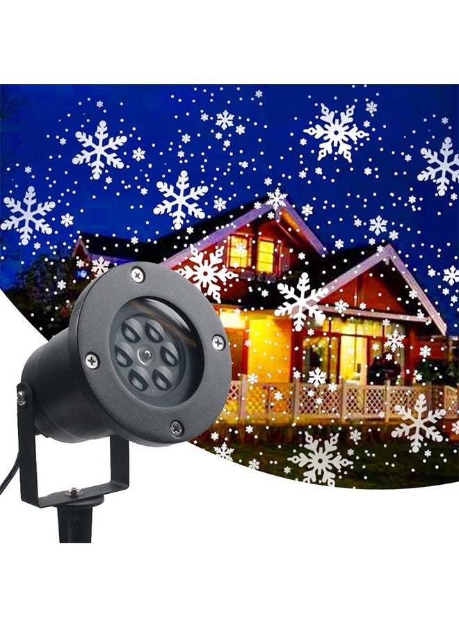 JCB CHIC Christmas Projector Lights Outdoor, Snowflake Snowstorm LED Light Projector, Waterproof Xmas Projector Lights for Wedding Party Holiday Christmas Outdoor Indoor Decor (Black) - Image 1