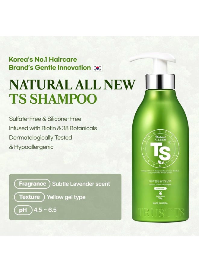 TS Natural Premium Shampoo for Thinning Hair & Hair Loss(16.9 Fl Oz) | Shampoo for Sensitive Scalp | LAVENDER Essential Oil & Biotin & Natural Ingredients | Sulfate Free | Treat Hair Care for Men & Women - Image 2