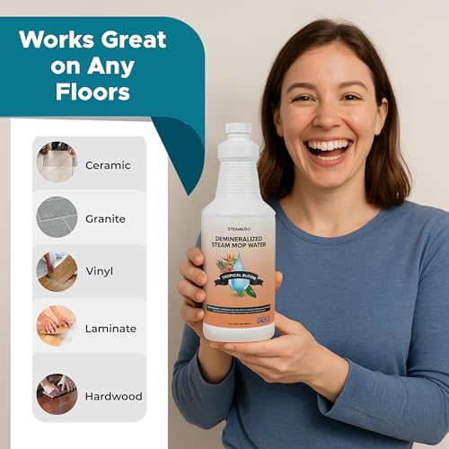 Steam and Go Steam & Go Demineralized Water for Steam Cleaner - PVC-Free Floor Cleaning Solution Compatible for All Steam Mops - Multi-Surface Cleaner for Home Surfaces - Tropical Bloom Scent, 32 oz - Image 5