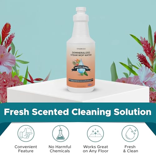 Steam and Go Steam & Go Demineralized Water for Steam Cleaner - PVC-Free Floor Cleaning Solution Compatible for All Steam Mops - Multi-Surface Cleaner for Home Surfaces - Tropical Bloom Scent, 32 oz - Image 2
