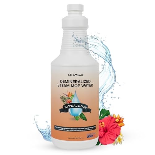 Steam and Go Steam & Go Demineralized Water for Steam Cleaner - PVC-Free Floor Cleaning Solution Compatible for All Steam Mops - Multi-Surface Cleaner for Home Surfaces - Tropical Bloom Scent, 32 oz - Image 1