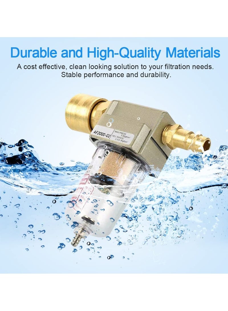 Excefore Compressed Air Filter Air Compressor Filter 1/4", Compressed Air Regulator Air Filter Pressure Regulator Oil Water Separator Filter with Quick Coupling Connection for Compressor And Air Tools  - Image 3