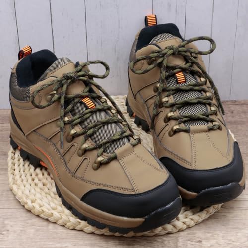 DELELE 2 Pair Round Wave Shape Non Slip Heavy Duty and Durable Outdoor Climbing Shoelaces Dark Brown&Army Green Hiking Shoe Laces Shoestrings-63 inch - Image 2