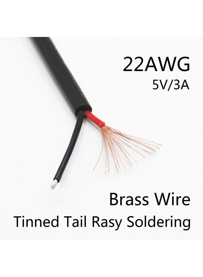 Maixbomr Short Micro USB Female 2 Pin Bare Wire,30cm/11.8in Micro USB to Open End Pigtail Power Cable Easy Soldering,Micro USB 22AWG 3A for Micro USB Equipment Installed or Replace Repair DIY Cable(4Pcs) - Image 4