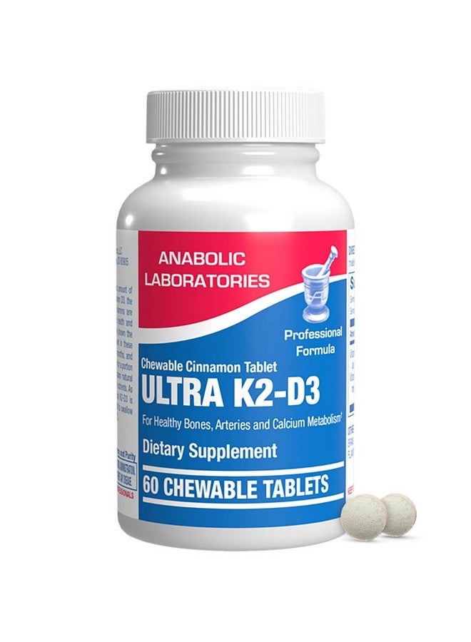 Anabolic Laboratories Chewable Vitamin D and K2 Supplement - Clinical Vitamin D3 K2 2000IU for Bone Teeth Mood and Immune Support Plus Calcium Absorption - Vegetarian Vitamin D Chewable Cinnamon Flavor (60 Day Supply)  - Image 1