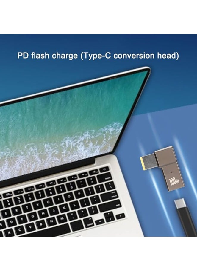 إيروريكس محول USB C إلى طرف نحيف، محول شحن بديل PD USB C، منفذ مستطيل إلى منفذ 100 وات من النوع C لشحن أجهزة Thinkpad وأجهزة كمبيوتر Lenovo  - Image 2