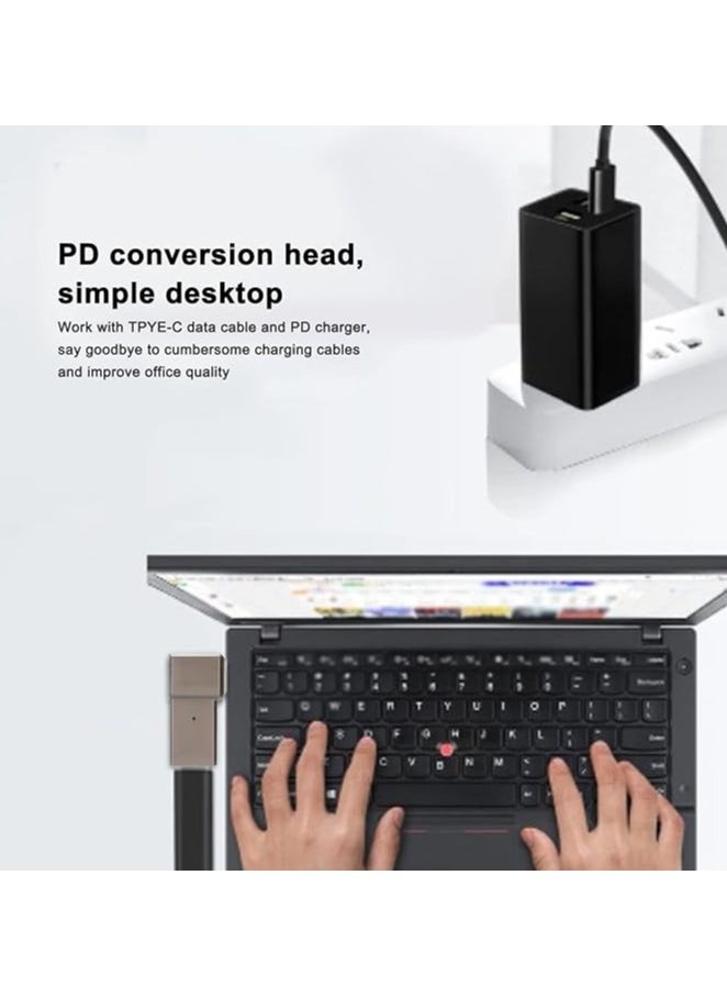 إيروريكس محول USB C إلى طرف نحيف، محول شحن بديل PD USB C، منفذ مستطيل إلى منفذ 100 وات من النوع C لشحن أجهزة Thinkpad وأجهزة كمبيوتر Lenovo  - Image 3