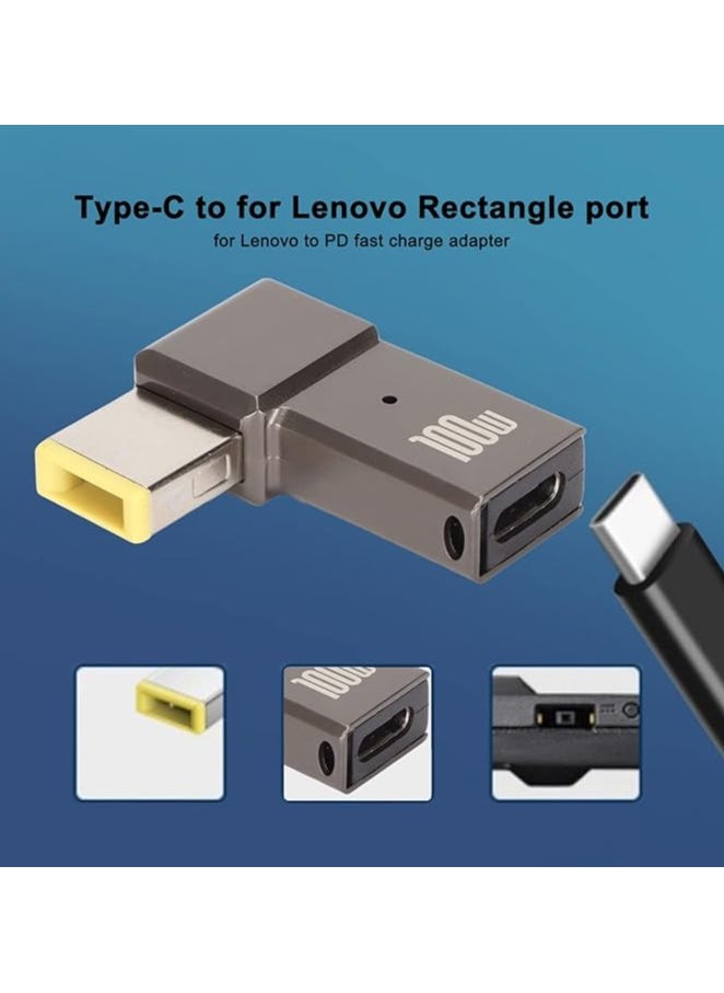 إيروريكس محول USB C إلى طرف نحيف، محول شحن بديل PD USB C، منفذ مستطيل إلى منفذ 100 وات من النوع C لشحن أجهزة Thinkpad وأجهزة كمبيوتر Lenovo  - Image 4