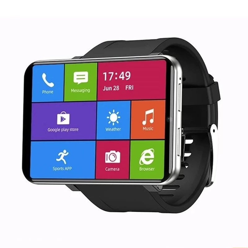 ساعة Rainbuvvy الذكية 4G بشاشة 286 بوصة أندرويد 71 1GB16GB كاميرا 5MP بطارية 2700mAh ساعة ذكية للرجال فضية 1GB16GB