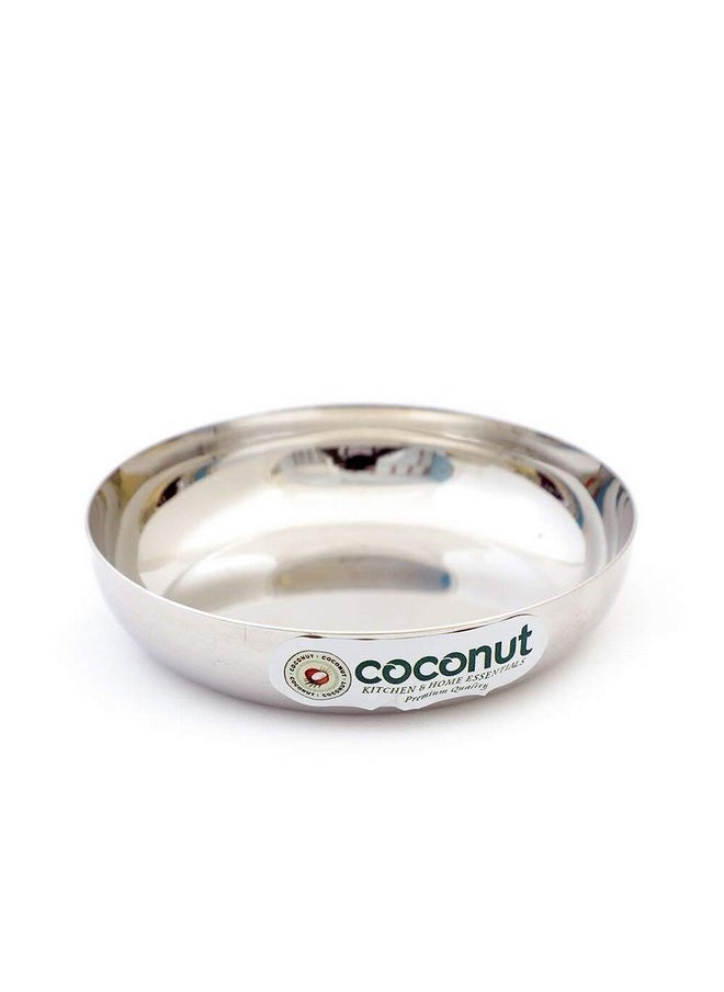 Coconut Coconut Stainless Steel Halwa Plate Set, 6-Pieces, Silver  - Image 2