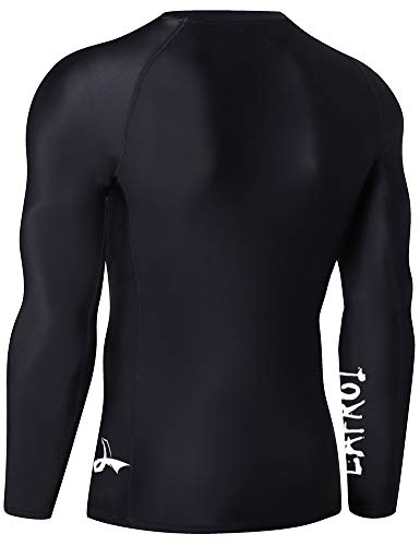LAFROI Men's Long Sleeve UPF 50+ Baselayer Skins Performance Fit Compression Rash Guard-CLYYB Asym Black Size LG - Image 4