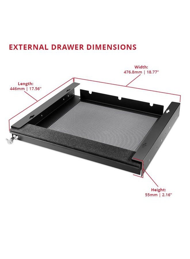 Penn Elcom EX-6151B 17'' Extendable Locking Laptop Security Drawer, Low Depth - Image 4