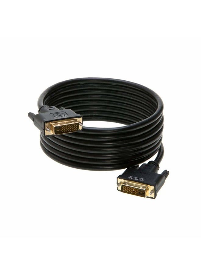WireZee DVI-D Cable Dual Link DVI to DVI Male Wire 24+1 Pin 3ft 6ft 10ft 15ft 25ft (10FT) - Image 1