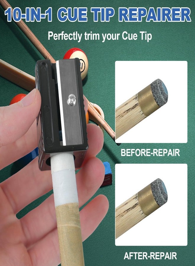 WIILGN 28 PCS 5-in-1 Billiard Cue Tips, Pool cue TipsReplacement Kit, Pool Cue Shaper, Pool Stick TipsReplacement Kit, Pool Cue Tips Repair Tool forReplacement and Shaping cue Tios - Image 4