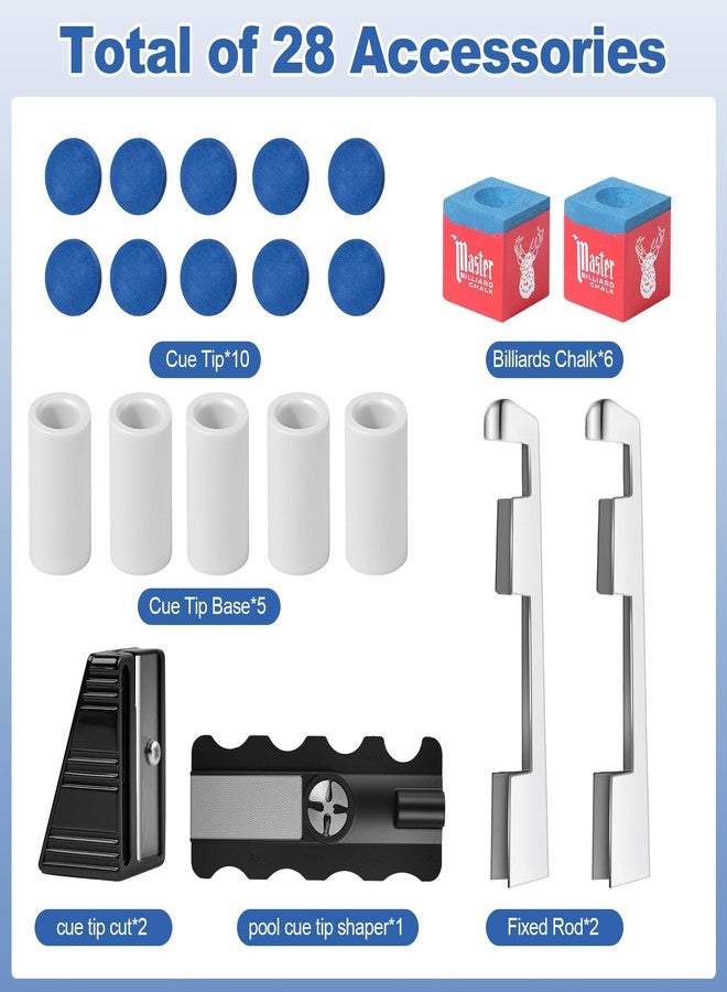 WIILGN 28 PCS 5-in-1 Billiard Cue Tips, Pool cue TipsReplacement Kit, Pool Cue Shaper, Pool Stick TipsReplacement Kit, Pool Cue Tips Repair Tool forReplacement and Shaping cue Tios - Image 5