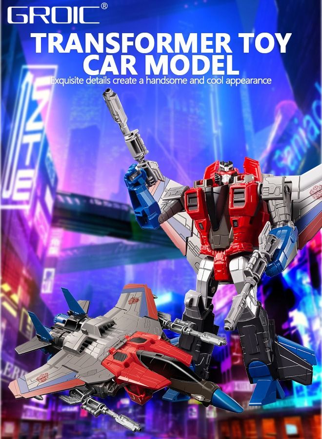 GROIC Deformation Robot Toy, Deformed Car Robot Toys, Action Figure Deformation Car Model, Portable Alloy Deformation Robot Toys Gift for Kids-Starscream - Image 2