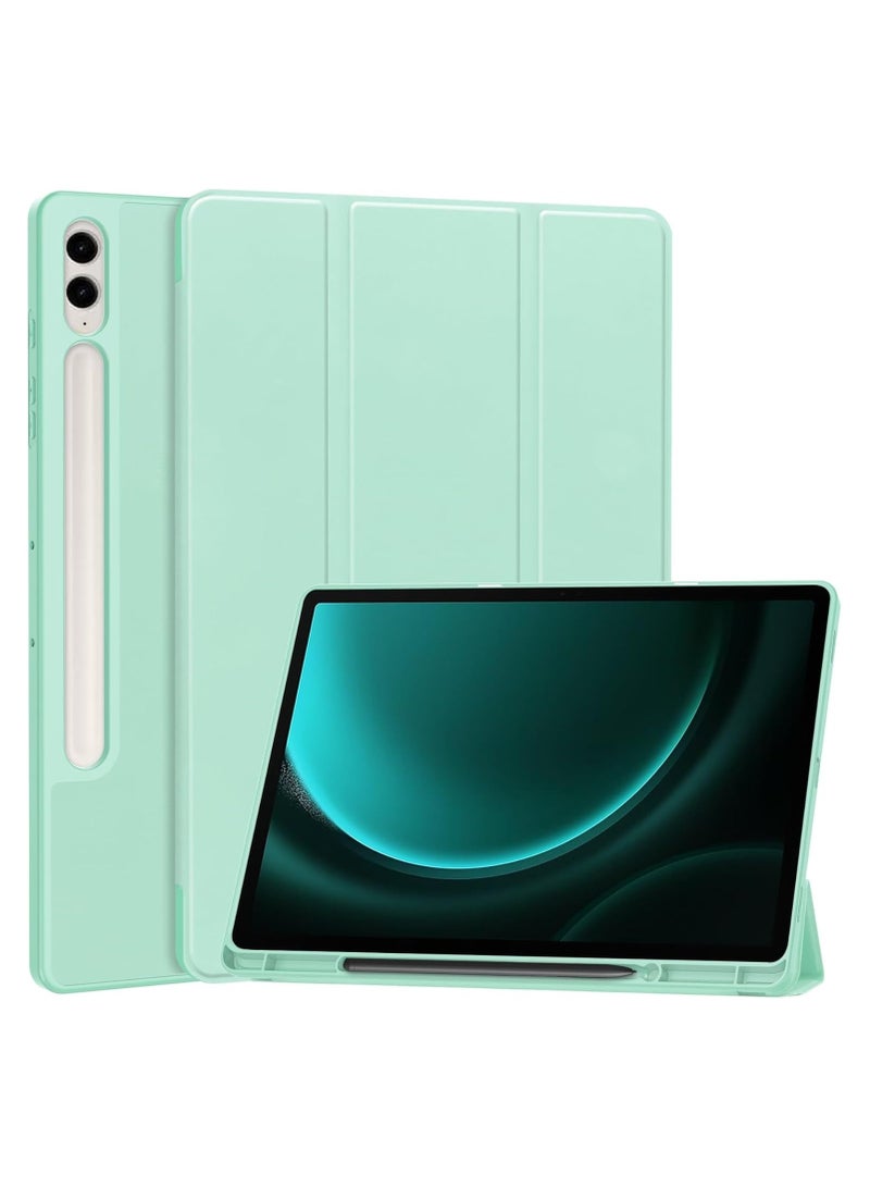 عام متوافق مع غطاء Samsung Galaxy Tab S10 Plus بحجم 12.4 بوصة 2024، غطاء خلفي مرن من TPU مع حامل قلم ووظيفة الاستيقاظ/النوم التلقائي لجهاز Tab S10+. - Image 1