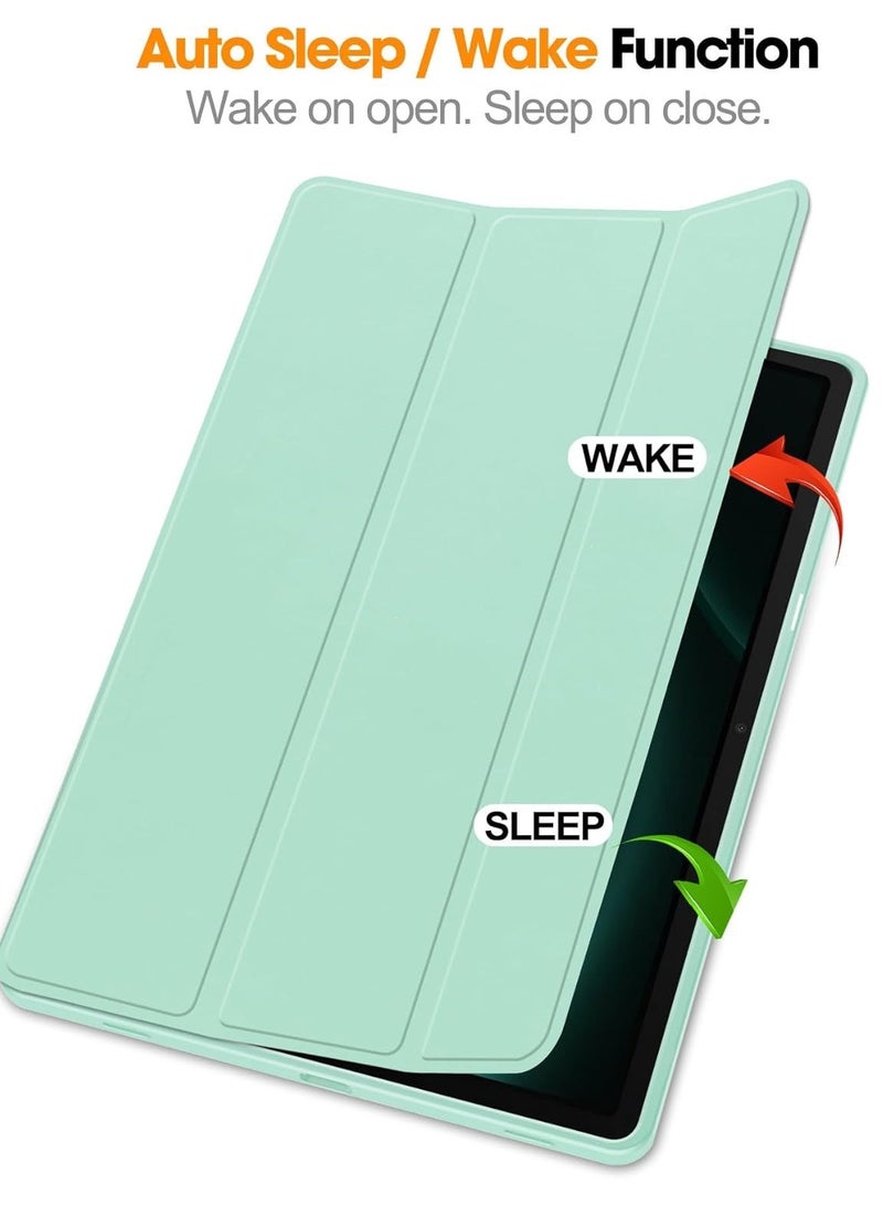 عام متوافق مع غطاء Samsung Galaxy Tab S10 Plus بحجم 12.4 بوصة 2024، غطاء خلفي مرن من TPU مع حامل قلم ووظيفة الاستيقاظ/النوم التلقائي لجهاز Tab S10+. - Image 2