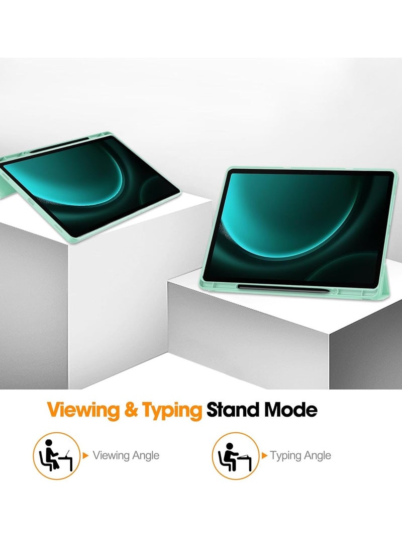 عام متوافق مع غطاء Samsung Galaxy Tab S10 Plus بحجم 12.4 بوصة 2024، غطاء خلفي مرن من TPU مع حامل قلم ووظيفة الاستيقاظ/النوم التلقائي لجهاز Tab S10+. - Image 3