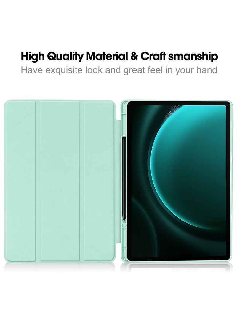 عام متوافق مع غطاء Samsung Galaxy Tab S10 Plus بحجم 12.4 بوصة 2024، غطاء خلفي مرن من TPU مع حامل قلم ووظيفة الاستيقاظ/النوم التلقائي لجهاز Tab S10+. - Image 5