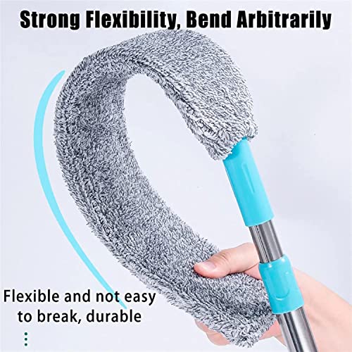 JUPITER WARRIOR Retractable Gap Dust Clean Under Appliance Microfiber Duster Dust Cleaning Brush with Extendable 3 Pole (31.5''-59.1''),Bendable Removable Washable Gap Dust Cleaner for Sofa Bed Furniture Bottom - Image 4