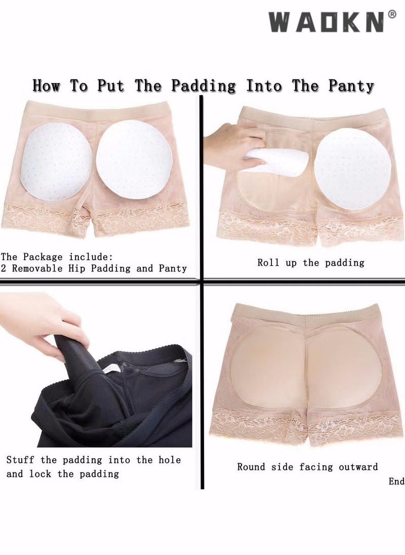 WAOKN - Fake Pads for Women, Bigger Padded, Underwear Enhancer Underwear, Shaper Lifter Panties Hip Fake Hip Shapewear Underwear Briefs Push Up Panties - Image 1
